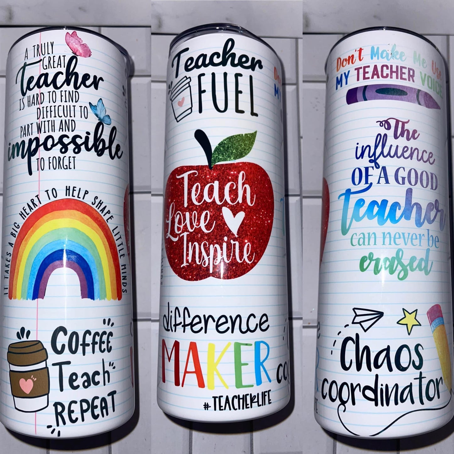 Teacher style tumblers